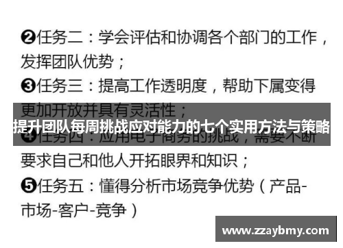 提升团队每周挑战应对能力的七个实用方法与策略